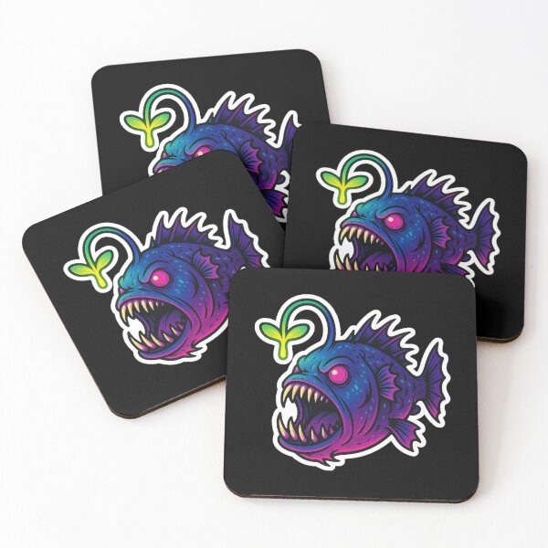 Item preview, Neon Microgreen Anglerfish – Psychedelic Animal Art | Microgreen Animals designed and sold by JacobKAurumhead.