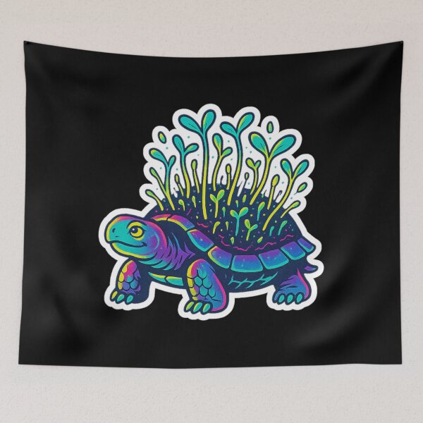 Item preview, Neon Microgreen Turtle – Psychedelic Animal Art | Microgreen Animals designed and sold by JacobKAurumhead.