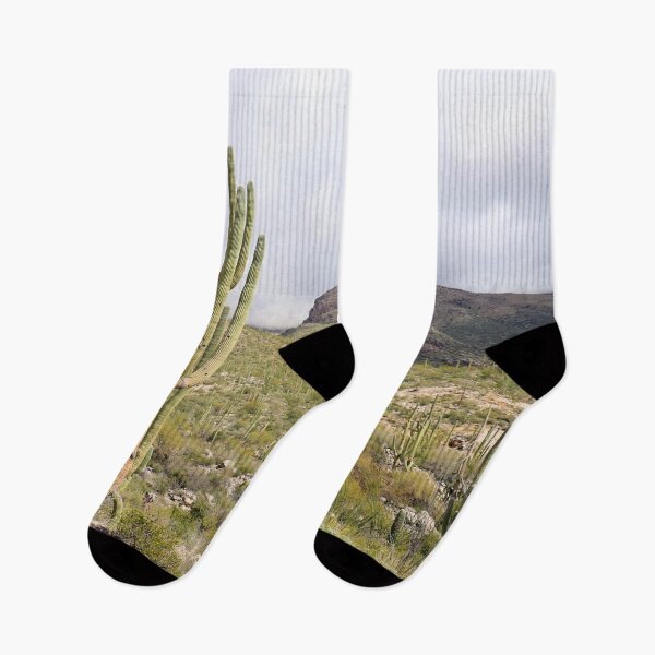 Item preview, Cloudy Mountains And Saguaro Cacti designed and sold by simonjayphotos.