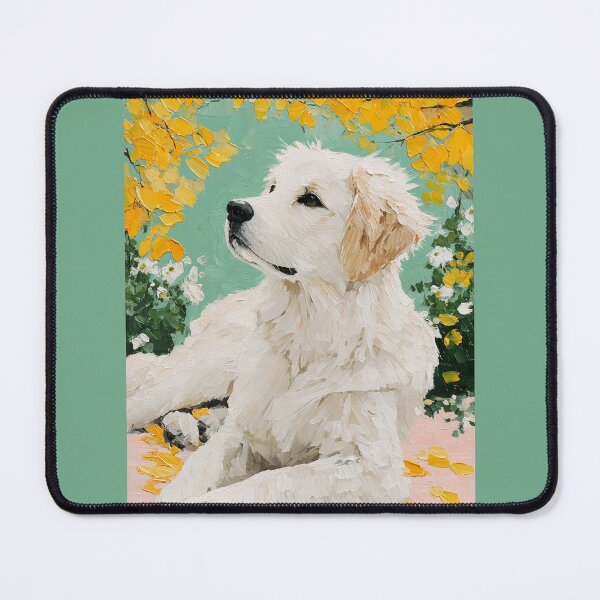 Item preview, Golden Retriever Oil Painting – Peaceful Dog Art with Autumn Leaves designed and sold by Gino By Design.
