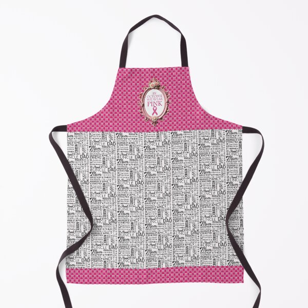 Item preview, In October We Wear Pink – Breast Cancer Awareness Witch Art Apron (Ribbon Halftone) designed and sold by Sherihdesigns.