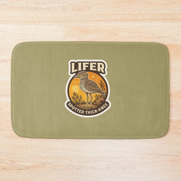 Item preview, Spotted Thick-knee LIFER – Retro Birdwatching Sticker designed and sold by The Digital Compass.