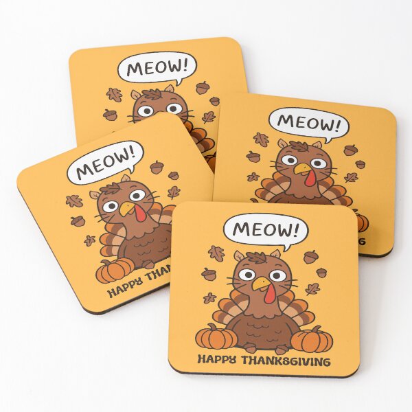 Item preview, Happy Thanksgiving Funny Turkey Pretending to Be a Cat Meow designed and sold by NoGoodDeeds.