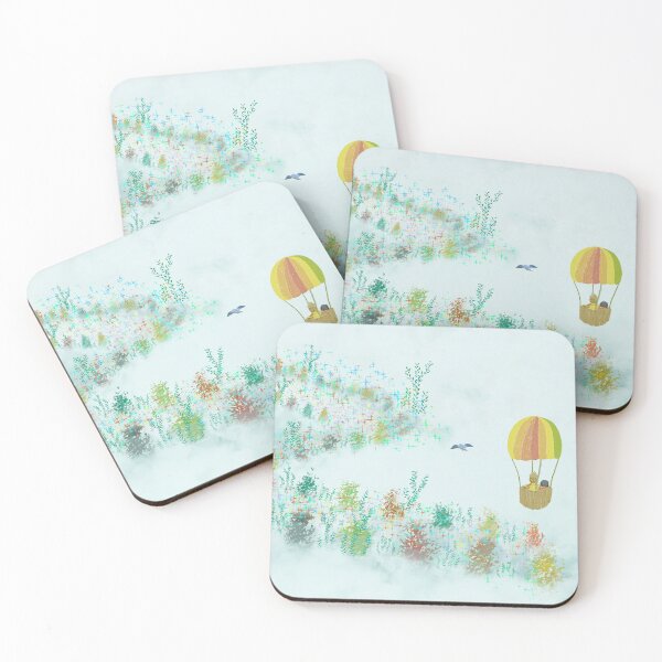 Item preview, Three friends on an adventure above a seaweed road designed and sold by greenPQBstudio.