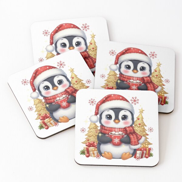 Item preview, Cute Christmas Penguin PNG | Winter Scarf and Santa Hat Holiday Design designed and sold by Ellen'Studio.