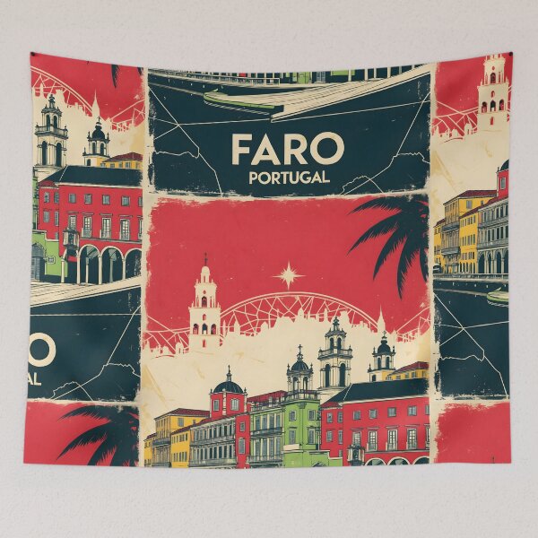 Item preview, Faro Portugal 1950s Vintage Travel Tourism designed and sold by TravelersGems.