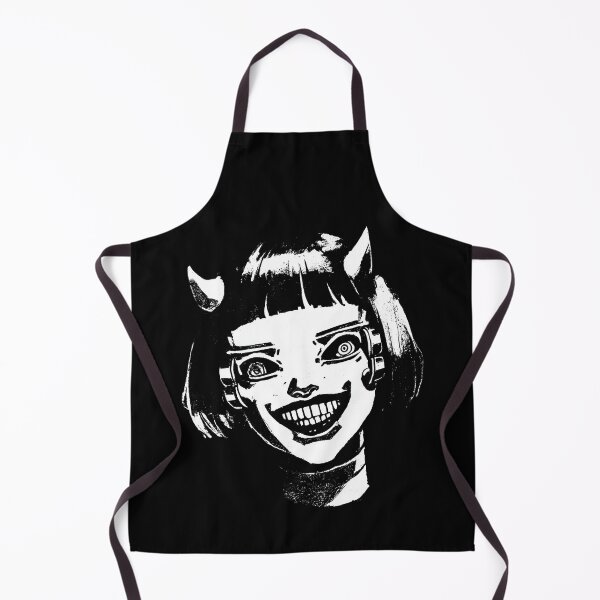 Item preview, High Contrast Cyber Demon Girl Grin | Edgy Horror Manga Stencil Art designed and sold by Mystikos Art.