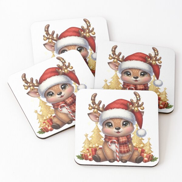 Item preview, Cute Christmas Reindeer PNG | Cozy Winter Scarf and Santa Hat Holiday Design designed and sold by Ellen'Studio.