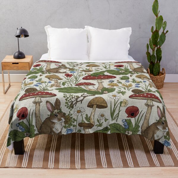 Artikelvorschau, Cottagecore Fantasy Kaninchen, Frosch, Schnecke, Pilze und Wildblumen entworfen und verkauft von 3littlebears.