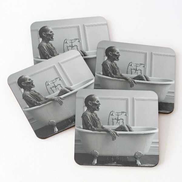 Item preview, Zombie in Bathtub - Grayscale designed and sold by NightTimeJ.