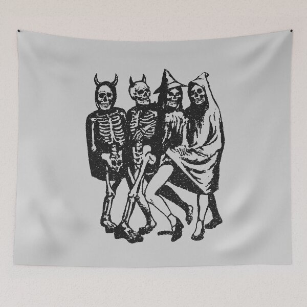 Item preview, Vintage Tattoo Skeletons | Retro Halloween Dance Party Crew designed and sold by Mystikos Art.