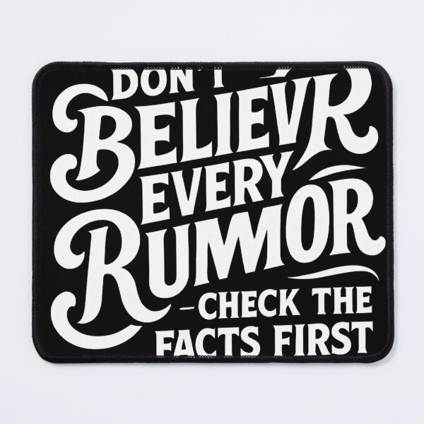Item preview, Don’t Believe Every Rumor – black-and-white typography designed and sold by aminz4.