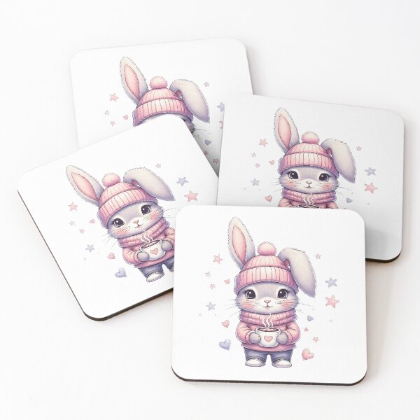 Item preview, Cute Winter Bunny PNG | Cozy Rabbit with Coffee Cup Warm Aesthetic Design designed and sold by Ellen'Studio.