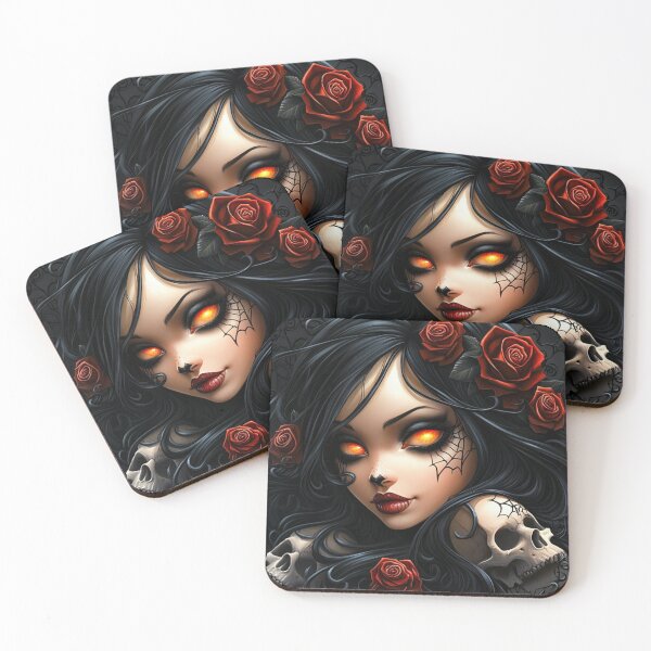 Item preview, Dark Rose Queen – Gothic Beauty with Fiery Eyes designed and sold by Ruhrpott-Design.