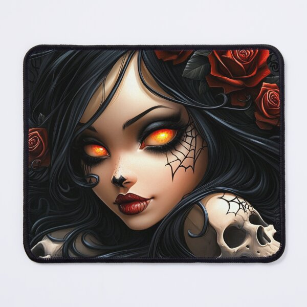 Item preview, Dark Rose Queen – Gothic Beauty with Fiery Eyes designed and sold by Ruhrpott-Design.