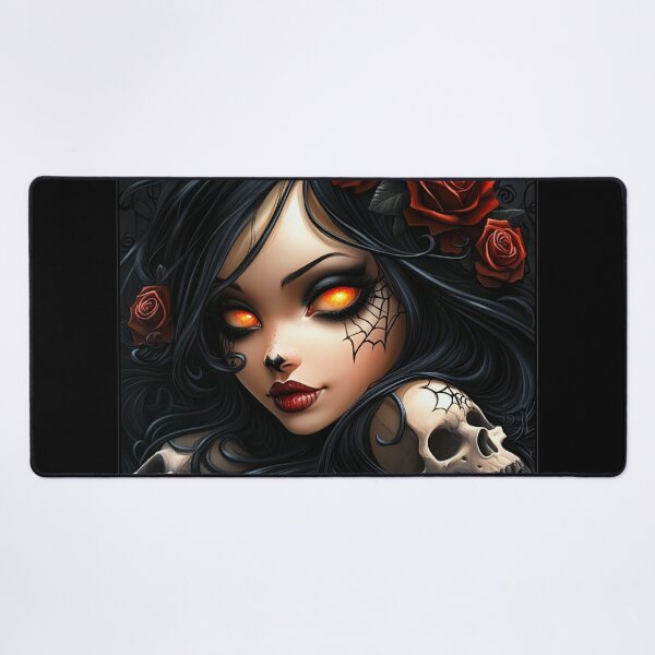 Item preview, Dark Rose Queen – Gothic Beauty with Fiery Eyes designed and sold by Ruhrpott-Design.