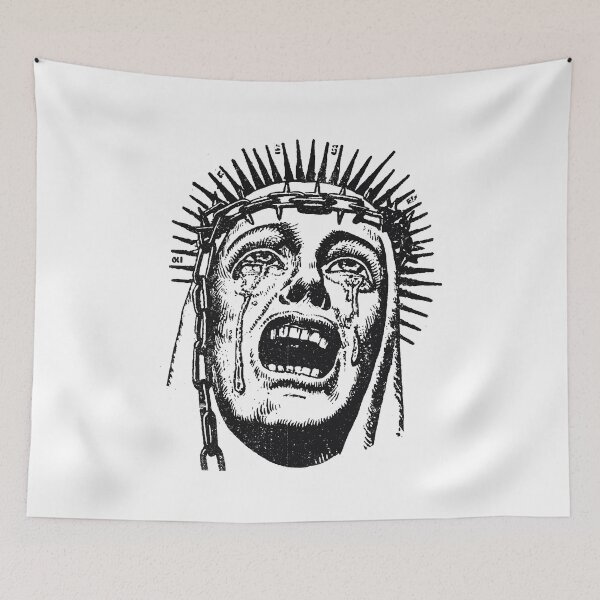 Item preview,  Gothic Screaming Nun | Distressed Religious Horror Chains and Spikes designed and sold by Mystikos Art.