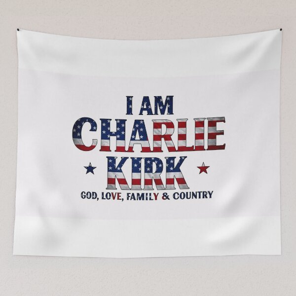 Item preview, I AM CHARLIE KIRK: GOD, LOVE, FAMILY, & COUNTRY (Bold American Flag Colors) designed and sold by PatriotPrint.