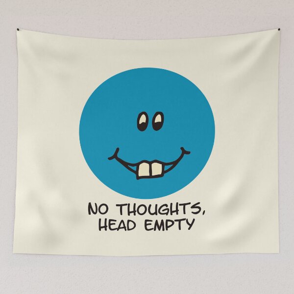Item preview, No Thoughts Head Empty Funny Blue Face Meme designed and sold by Victor Shadehorn.