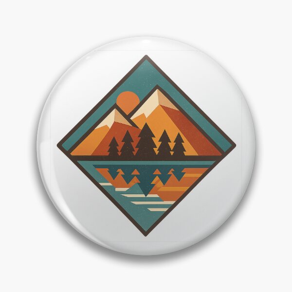 Item preview, Diamond-Shaped Mountain and Lake Scene designed and sold by Le Grand Requin.