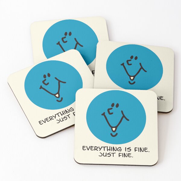 Item preview, Everything Is Fine Just Fine Funny Blue Face designed and sold by Victor Shadehorn.