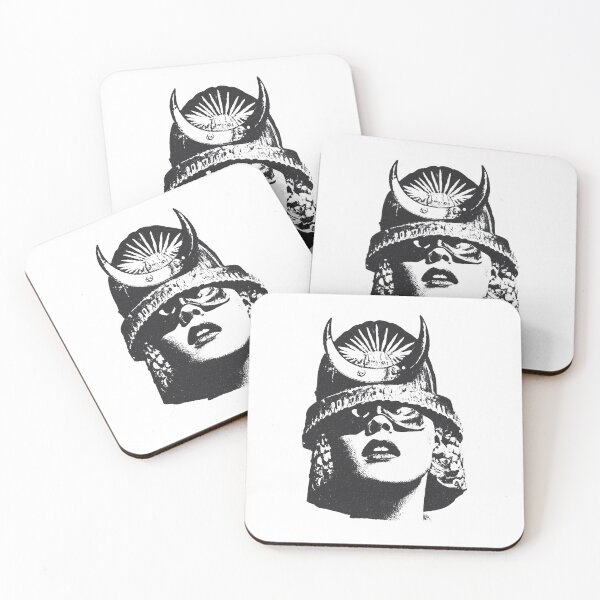 Item preview, Grunge Stencil Female Samurai Warrior | Distressed Japanese Aesthetic Art designed and sold by Mystikos Art.