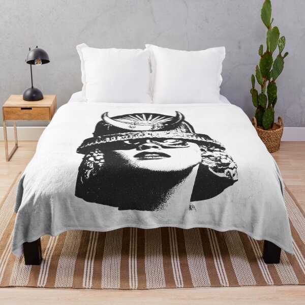 Item preview, Grunge Stencil Female Samurai Warrior | Distressed Japanese Aesthetic Art designed and sold by Mystikos Art.