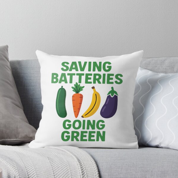Item preview, Saving Batteries Going Green, Funny Inappropriate Humor, Vegan Vegetable, Eco Friendly Garden designed and sold by PrintItStudio.