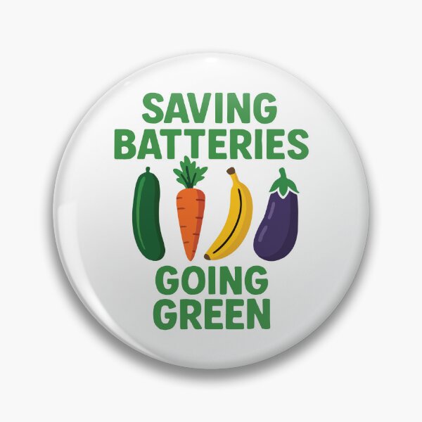 Item preview, Saving Batteries Going Green, Funny Inappropriate Humor, Vegan Vegetable, Eco Friendly Garden designed and sold by PrintItStudio.