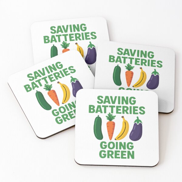 Item preview, Saving Batteries Going Green, Funny Inappropriate Humor, Vegan Vegetable, Eco Friendly Garden designed and sold by PrintItStudio.