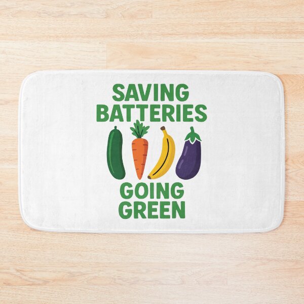 Item preview, Saving Batteries Going Green, Funny Inappropriate Humor, Vegan Vegetable, Eco Friendly Garden designed and sold by PrintItStudio.