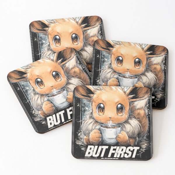 Item preview, Fluffy Eared Brew: But First, Coffee in Morning Evolutions designed and sold by Senpaiwaves.