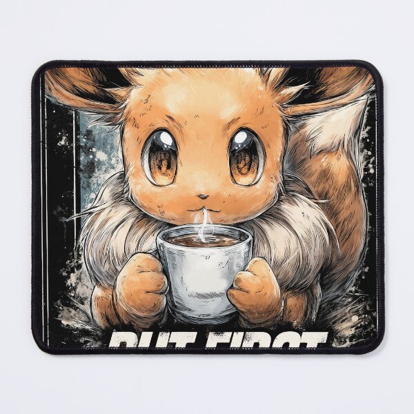 Item preview, Fluffy Eared Brew: But First, Coffee in Morning Evolutions designed and sold by Senpaiwaves.