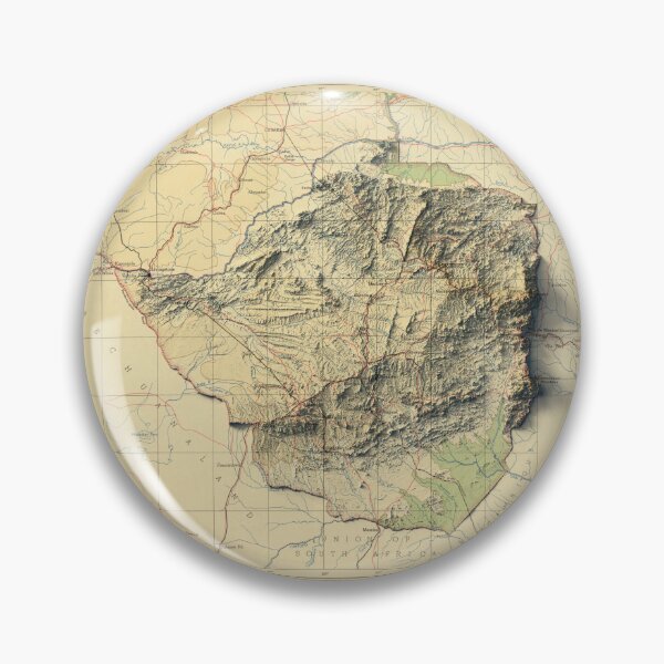 Item preview, 1954 Zimbabwe Relief Map 3D digitally-rendered designed and sold by ThinkAboutMaps.
