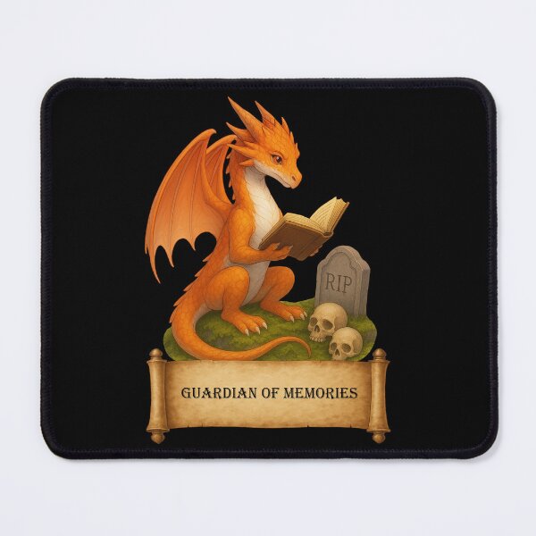 Item preview, Guardian of Memories – Elegant Orange Dragon Fantasy Illustration designed and sold by Hatchling Hollow.