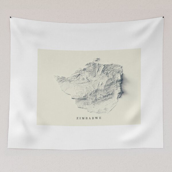 Item preview, Zimbabwe Relief Map 3D digitally-rendered designed and sold by ThinkAboutMaps.