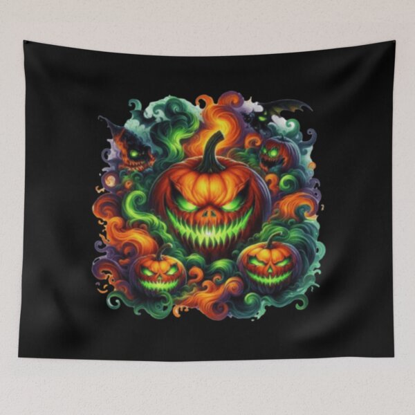 Item preview, halloween scary neon pumpkin designed and sold by szydelkowanika.