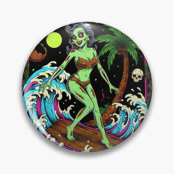 Item preview, Brain Freeze Retro Zombie Surfer  designed and sold by CoffinsArt.