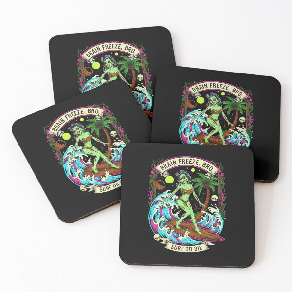Item preview, Brain Freeze Retro Zombie Surfer  designed and sold by CoffinsArt.
