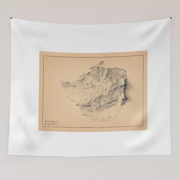 Item preview, Zimbabwe Relief Map 3D digitally-rendered designed and sold by ThinkAboutMaps.