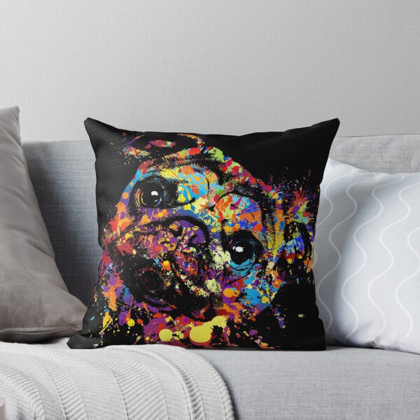 Item preview, Colorful Paint Pug dog designed and sold by k9printart.