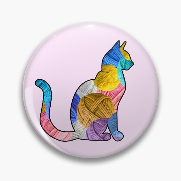 Item preview, Sitting Cat Design - Colorful Yarn Pattern designed and sold by TherezaDesign.