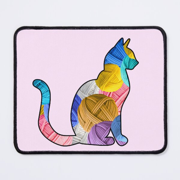 Item preview, Sitting Cat Design - Colorful Yarn Pattern designed and sold by TherezaDesign.