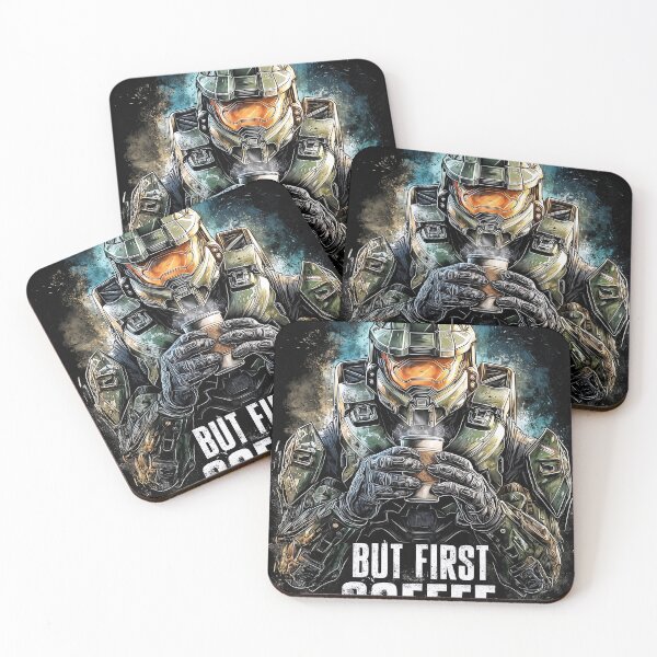 Item preview, Visored Spartan: But First, Coffee in Galactic Brew designed and sold by Senpaiwaves.