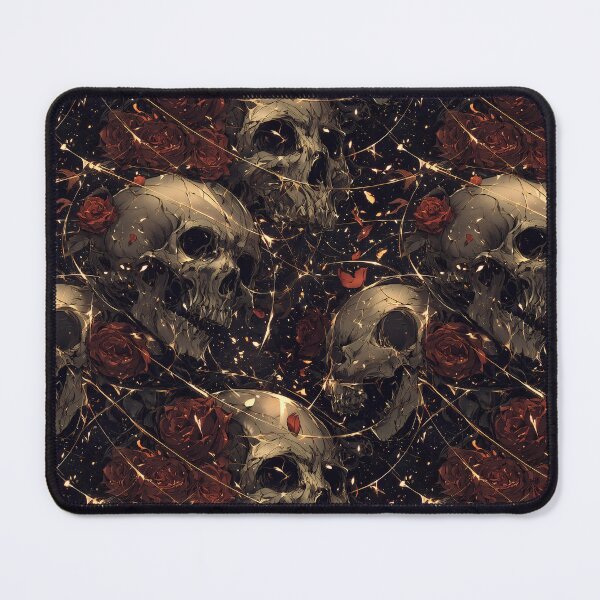 Item preview, Golden Decay – Gothic Skull and Rose Pattern designed and sold by Skolyak.