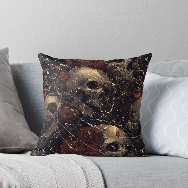 Item preview, Golden Decay – Gothic Skull and Rose Pattern designed and sold by Skolyak.