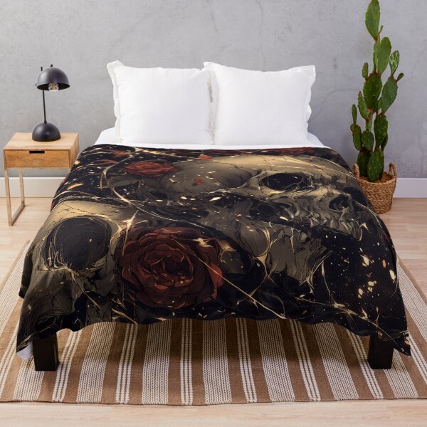 Item preview, Golden Decay – Gothic Skull and Rose Pattern designed and sold by Skolyak.