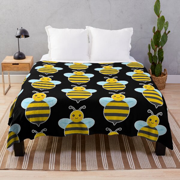 Item preview, Cute Smiling Honey Bee - Adorable Cartoon Bumble Bee Character designed and sold by Shape Snip Studio.