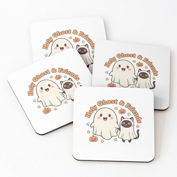 Item preview, Holy Ghost & Friends Cute Cat Halloween Retro  designed and sold by VividDripCo.