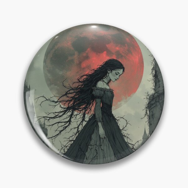 Item preview, Blood Moon Gothic Maiden Art designed and sold by Eden Underground Radio (Official Merch).